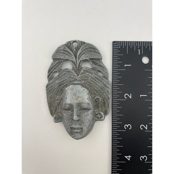 Art Nouveau Maiden Mask Cast Metal Furniture Mount Figural Architectural Salvage - Picture 8 of 11